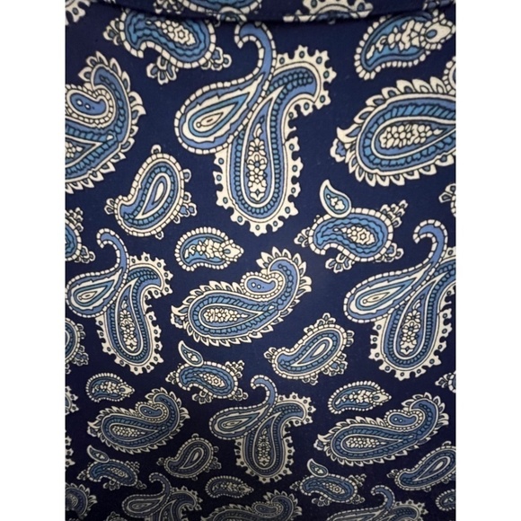 Michael Kors Blue Long Sleeve Paisley Shift Dress Size Large - Picture 3 of 5